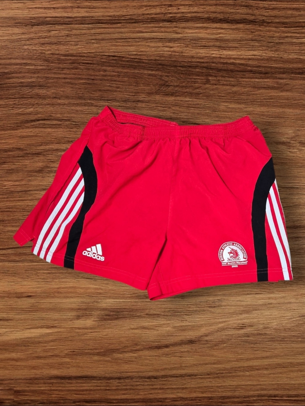 Adidas Red Vintage Boston Marathon 2005 Athletic Shorts